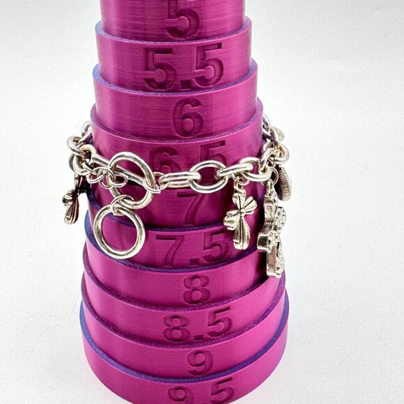 Bracelet With Rhinestones and Cross Charms Silver Tone - Picture 7 of 8